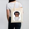 Just a Girl Who Loves Books Messy Bun Black Women Reading Canvas Tote Bag