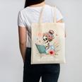 Just A Girl Who Loves Books Messy Bun Book Skeleton Bookworm Canvas Tote Bag