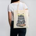 Just A Girl Who Loves Cats & Books Bookish Women Canvas Tote Bag