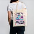 Just A Girl Who Loves Dragons And Books Lover Reading Book Canvas Tote Bag Just A Girl Who Loves Dragons And Books Lover Reading Book Canvas Tote Bag