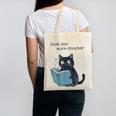 Just One More Chapter Bookworm Cat Book Lover Canvas Tote Bag