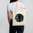 Just Me And My Yeti Retro Sunset Mountain Hiking Introvert Canvas Tote Bag