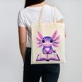 Kawaii Axolotl Cute Axolotls Reading Book Canvas Tote Bag Kawaii Axolotl Cute Axolotls Reading Book Canvas Tote Bag