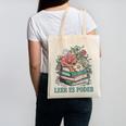 Leer ES Poder Cute Floral Spanish Teacher Book Reading Canvas Tote Bag