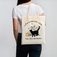 Life Is Better With Tea Cats And Books Cat Sayings Canvas Tote Bag