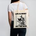 Life Is Short Buy The Book Skeleton Book Lover Reading Canvas Tote Bag Life Is Short Buy The Book Skeleton Book Lover Reading Canvas Tote Bag