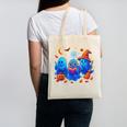Little Ghost Coffee Tee Spooky Season Ghost Reading Book Canvas Tote Bag