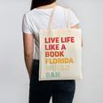 Live Life Like A Book Florida Would Ban Vintage Pride Month Canvas Tote Bag