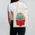 Manatee Reading Books Sea Animal Manatee Canvas Tote Bag