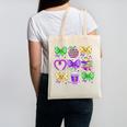 Mardi Gras Teacher Coquette Bow Pencil Apple Book Women Girl Canvas Tote Bag