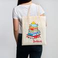Merry Bookmas Book Christmas Tree Lights Xmas Men Women Kids Canvas Tote Bag