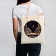 Moon Book Bookshelf Library Coffee Cup Star Stars Pattern Canvas Tote Bag