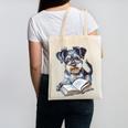 Nerdy Schnauzer Dog Book Lover Glasses Cute Pet For Men Women Kids Canvas Tote Bag