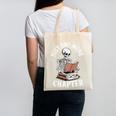 One More Chapter Skeleton Reading Books Lovers Readers Canvas Tote Bag
