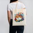 Open Book With Colorful Floral Reading Magic Canvas Tote Bag Open Book With Colorful Floral Reading Magic Canvas Tote Bag