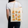 Orange Cats Reading Books Cat Lover Canvas Tote Bag