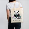Panda Reading Chapter Books Canvas Tote Bag Panda Reading Chapter Books Canvas Tote Bag
