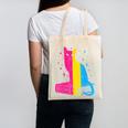 Pansexual Pride Celestial Cat Sitting Book LGBTQ Pan Colors Men Women Canvas Tote Bag