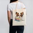 Papillon Books Reading Dog Breed Graphic For Men Women Kids Canvas Tote Bag Papillon Books Reading Dog Breed Graphic For Men Women Kids Canvas Tote Bag