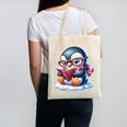 Penguin Reading a Book Animal Canvas Tote Bag Penguin Reading a Book Animal Canvas Tote Bag