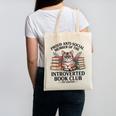 Proud Introverted Book Club Anti Social Reader Pet Cat Canvas Tote Bag