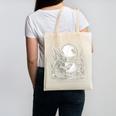 Rabbit Reading Book Full Moon Lake Scenery Canvas Tote Bag