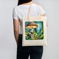 Rabbit Reading Book Under Large Mushroom Easter Bandana Canvas Tote Bag