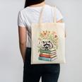Raccoon Books Reading Flowers Canvas Tote Bag