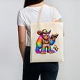 Rainbow Pride Bigfoot Reading Book With Heart Glasses Canvas Tote Bag Rainbow Pride Bigfoot Reading Book With Heart Glasses Canvas Tote Bag