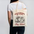 Read Books Be Kind Stay Weird Bookish Cowboy Reading Raccoon Canvas Tote Bag