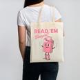 Read 'Em Western Cowgirl Retro Groovy Reading Books Canvas Tote Bag