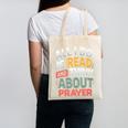 Read And Think About Prayer Faith & Book Lover Premium Canvas Tote Bag