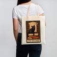 The Reader Cat Book Reading Halloween Tarot Card Canvas Tote Bag