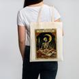 The Reader Tarot Card Book Lover Skeleton Art Goth Style Canvas Tote Bag