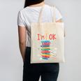 Reading Books Librarian Reader Nerd I'm Ok School Teacher Canvas Tote Bag