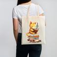 Reading Cat Books Cute Canvas Tote Bag