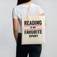 Reading Is My Favorite Sport Book Lover Quote Canvas Tote Bag