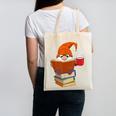 Reading Lover Book Graphic Gnome Canvas Tote Bag Reading Lover Book Graphic Gnome Canvas Tote Bag