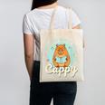 Reading Makes Me Cappy Bookworm Capybara Book Reading Canvas Tote Bag