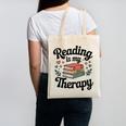 Reading Is My Therapy Book Lover Bookworm Canvas Tote Bag