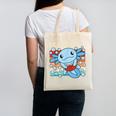 Readsolotl Blue Kawaii Axolotl Book Lover Reading Retro Canvas Tote Bag Readsolotl Blue Kawaii Axolotl Book Lover Reading Retro Canvas Tote Bag