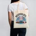 Readsolotl Book Lover Reading Axolotl Kids Reader Canvas Tote Bag