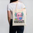Readsolotl Cute Axolotl Reading Book Kawaii Pink Aesthetic Canvas Tote Bag