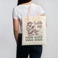 Retro Cowgirl ReadingTee Saddle Up With A Good Book Western Canvas Tote Bag