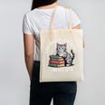 Retro I Just Want To Read Books And Pet Cats Canvas Tote Bag