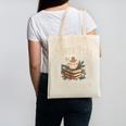 Retro North Pole Reading Club Hot Cocoa Book Lovers Xmas Canvas Tote Bag