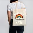 Retro Rainbow Take A Look It's In A Book Reading Canvas Tote Bag