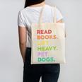 Retro Read Books Lift Heavy Pet Dogs Gym Book Lover Canvas Tote Bag