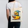 Rubber Duck Reading Book Rubber Duckie Reader Coffee Lover Canvas Tote Bag