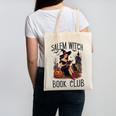 Salem Witch Book Club Bookish Retro Halloween Cat Canvas Tote Bag Salem Witch Book Club Bookish Retro Halloween Cat Canvas Tote Bag